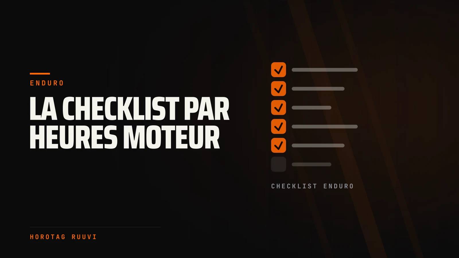 Enduro bike maintenance: checklist by engine hours