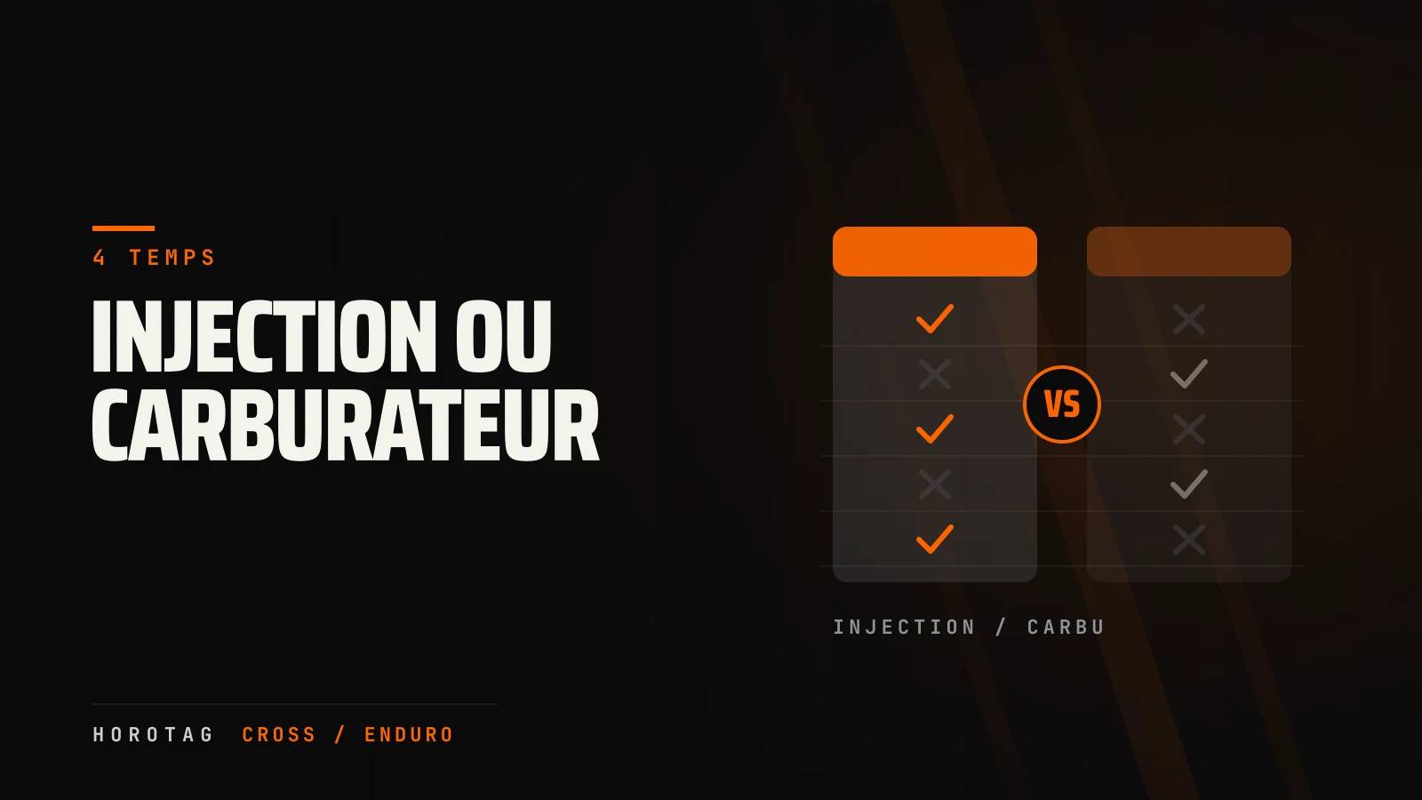 Injection vs carburateur sur un 4T cross : avantages et inconvénients